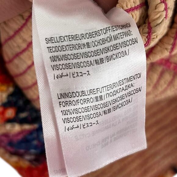 Farm Rio Lindeza Grafica Puff Sleeve Multi Smocked Mini Dress Womens Medium - Picture 6 of 8